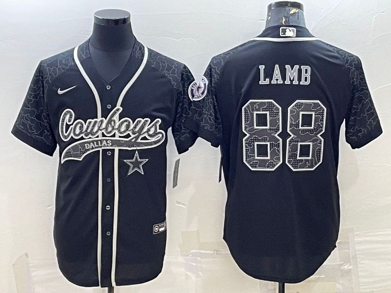 Men Dallas Cowboys #88 Lamb Black Reflector 2022 Nike Co branded NFL Jerseys